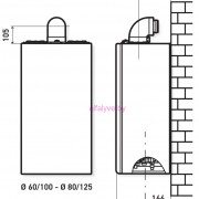 Chaffoteaux Alixia S габариты настенные фас профиль