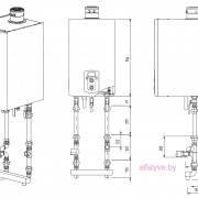 Габаритные размеры и подключения котла Chaffoteaux Talia Green Evo System HP 45-65 FF