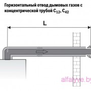 Горизонтальный отвод дымовых газов с концентрической трубой C12, C42