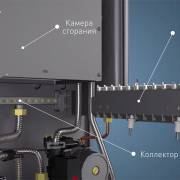 Камера сгорания, газовая горелка, коллектор в котле Балтгаз Турбо