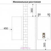 Минимальные расстояние при установке котла Chaffoteaux Alixia S