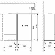 Установочные размеры бойлера ST 65 E для котла Bosch Condens 3000 W