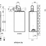 Габаритные размеры котла Chaffoteaux Pigma Evo System