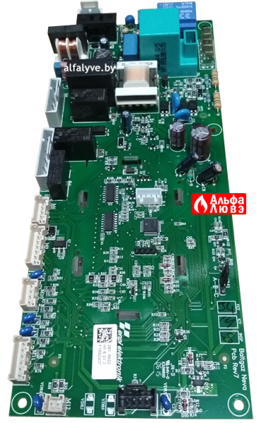 Плата управления Aurora S4962DM3250 (2-ая модификация) на газовый котел Baltgaz Turbo (Вид сверху вдоль)