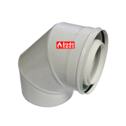 Отвод 87° коаксиальный алюминиевый CCPPS87812MFB Ø80-125 для конденсационного котла любой марки