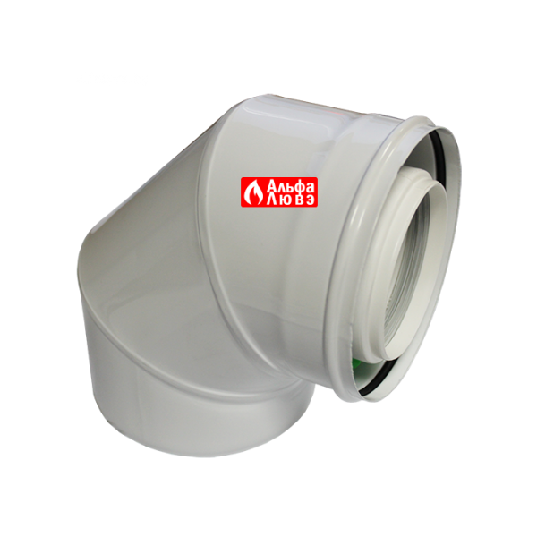 Отвод 87° коаксиальный алюминиевый CCPPS87812MFB Ø80-125 для конденсационного котла любой марки