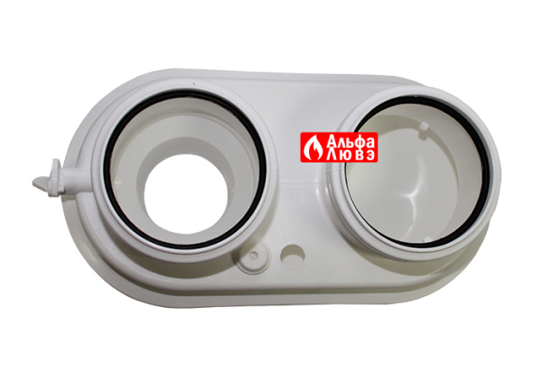 Адаптер моноблочный конденсационный PP Ø80-125 на Ø80-80 для котла Baxi, Viessmann (вид сверху)