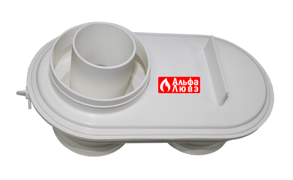 Адаптер моноблочный конденсационный PP Ø80-125 на Ø80-80 для котла Baxi, Viessmann (вид сверху-сбоку)