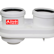 Адаптер моноблочный конденсационный PP Ø80-125 на Ø80-80 для котла Baxi, Viessmann (вид спереди)