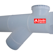 Удлинение каскадное Ø125 PP с ответвлением 45° (укрупненно)