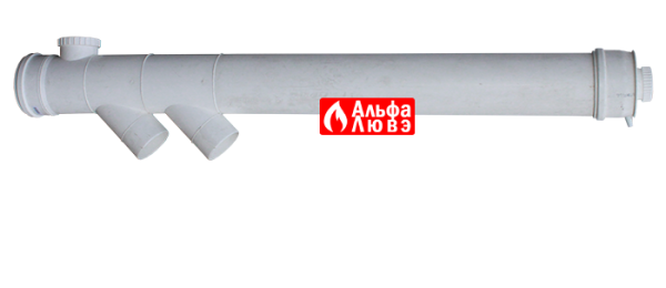 Удлинение каскадное Ø160 с двумя ответвлениями c ревизионной крышкой со стоком