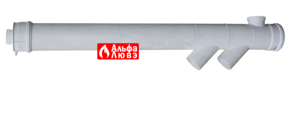 Удлинение каскадное Ø160 с двумя ответвлениями для конденсационного котла c ревизионной крышкой со стоком