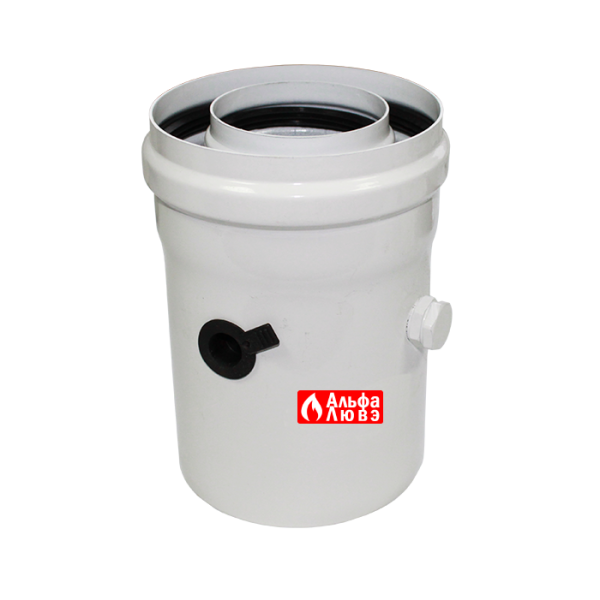 Удлинитель адаптер ALCMS 02 D60-100 коаксиальный 60-100 алюминиевый с отверстиями для замера CO