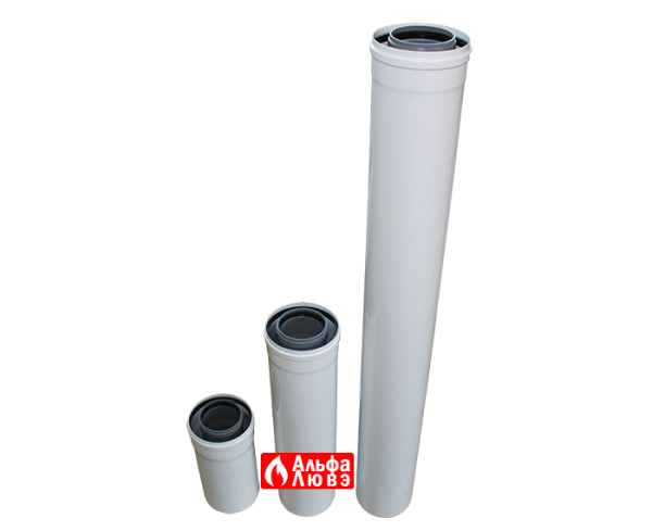 Tryba ydlinenie 80 na 125 plastikovaia koaksialnaja L=250 – 500 – 1000 dlia kondensacionnih kotlov