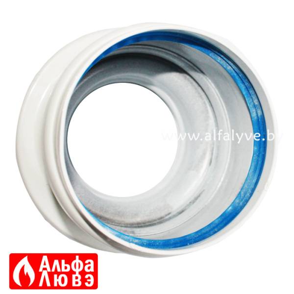02 Адаптер DN60 на DN80 двухблочный для раздельного дымоудаления на котел Ariston, Chaffoteaux (вид сверху)