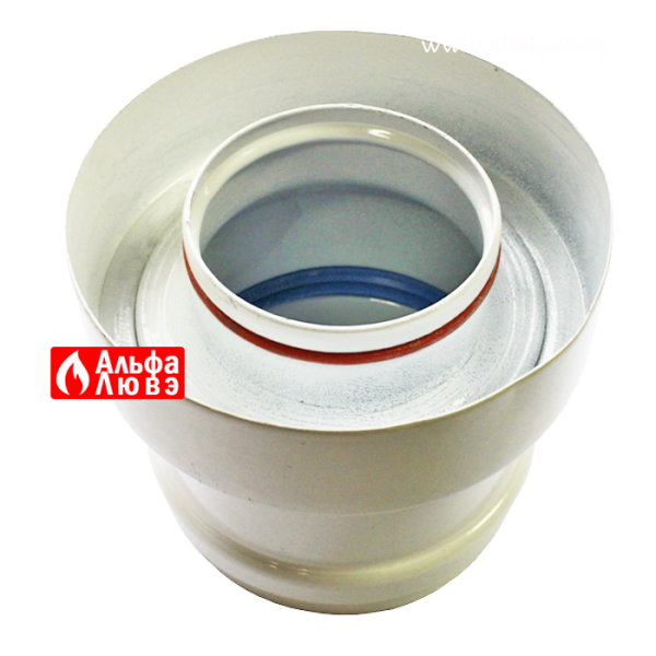 04 Адаптер DN60 на DN80 двухблочный для раздельного дымоудаления на котел Ariston, Chaffoteaux (вид сбоку)