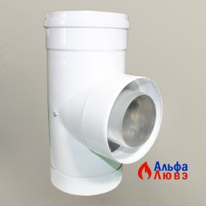 Тройник со стоком конденсата Ø80/125 AL/AL